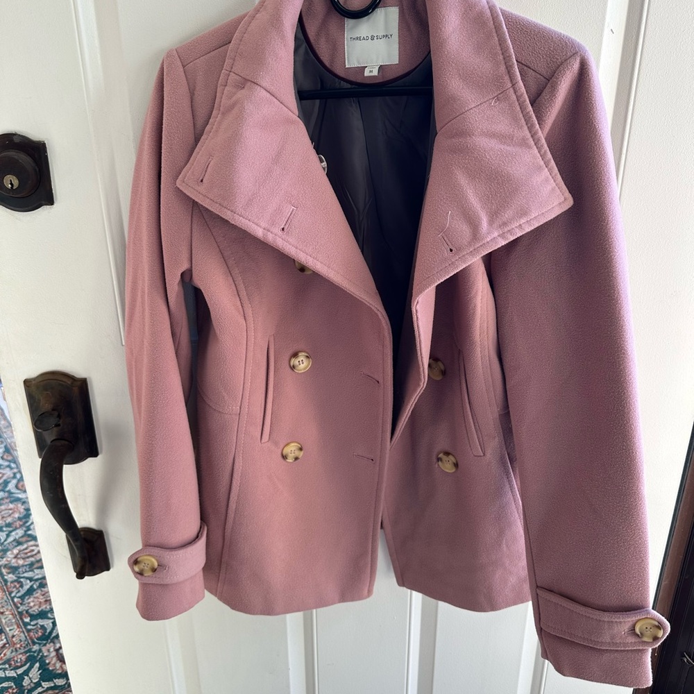 Women's Pink Double-Breasted Jacket